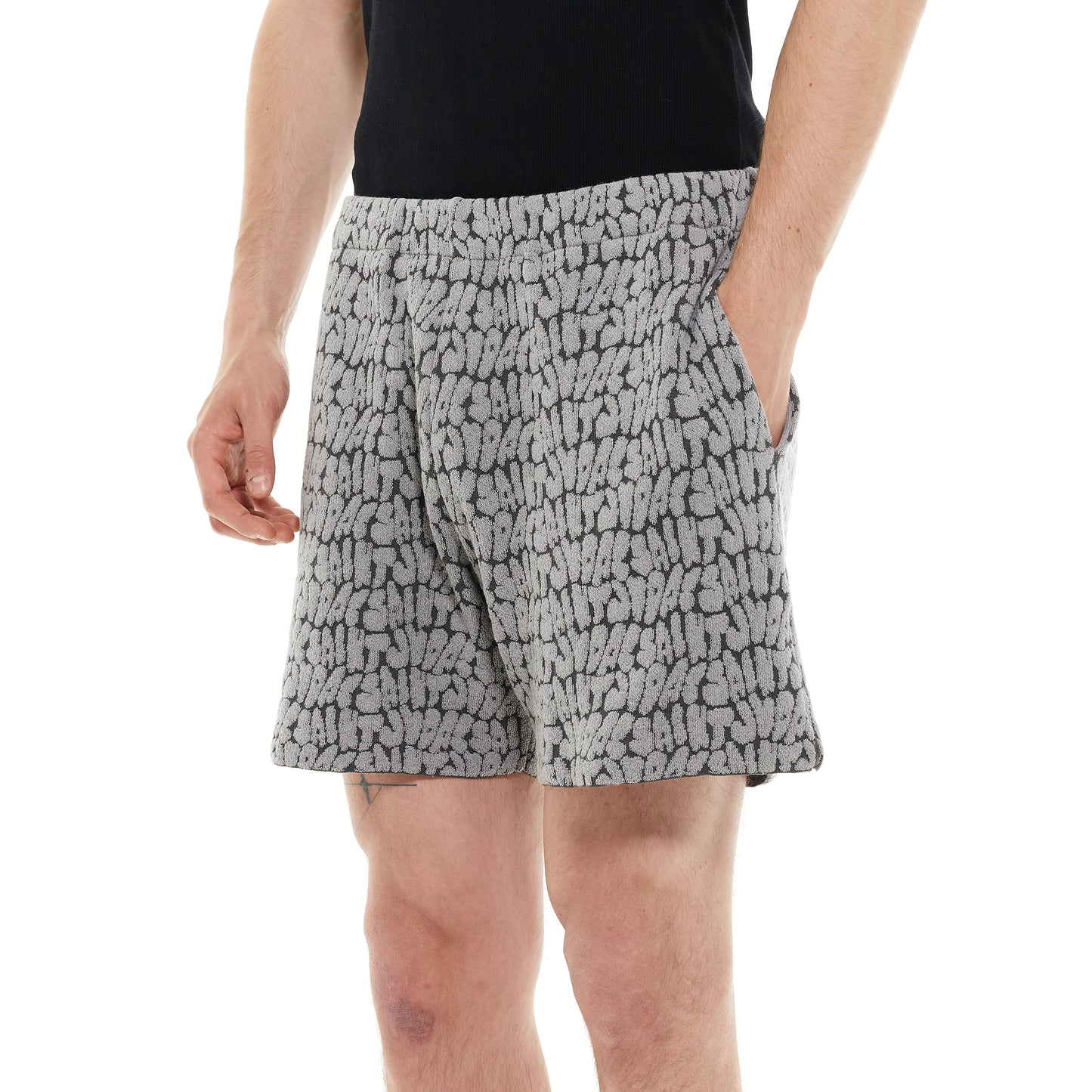 Gray knitted shorts