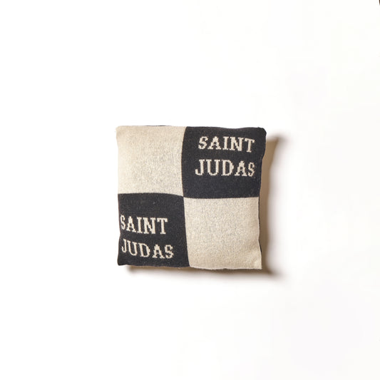 Saint Judas checkered cushion